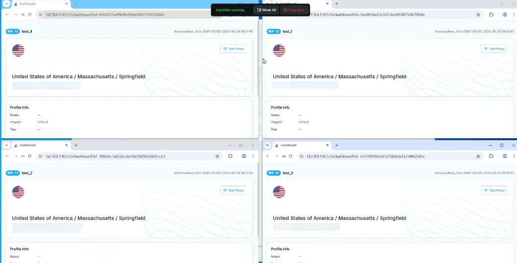 RoxyBrowser 窗口同步功能
