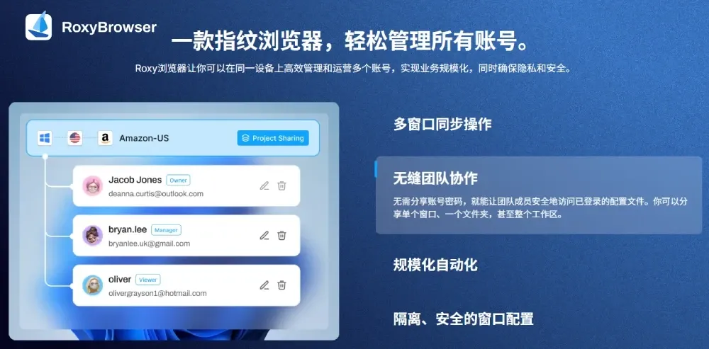 Roxy浏览器团队协作截图