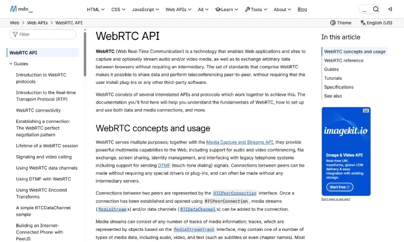 MDN WebRTC API说明