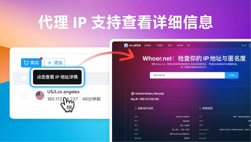 RoxyIP支持查看详细信息
