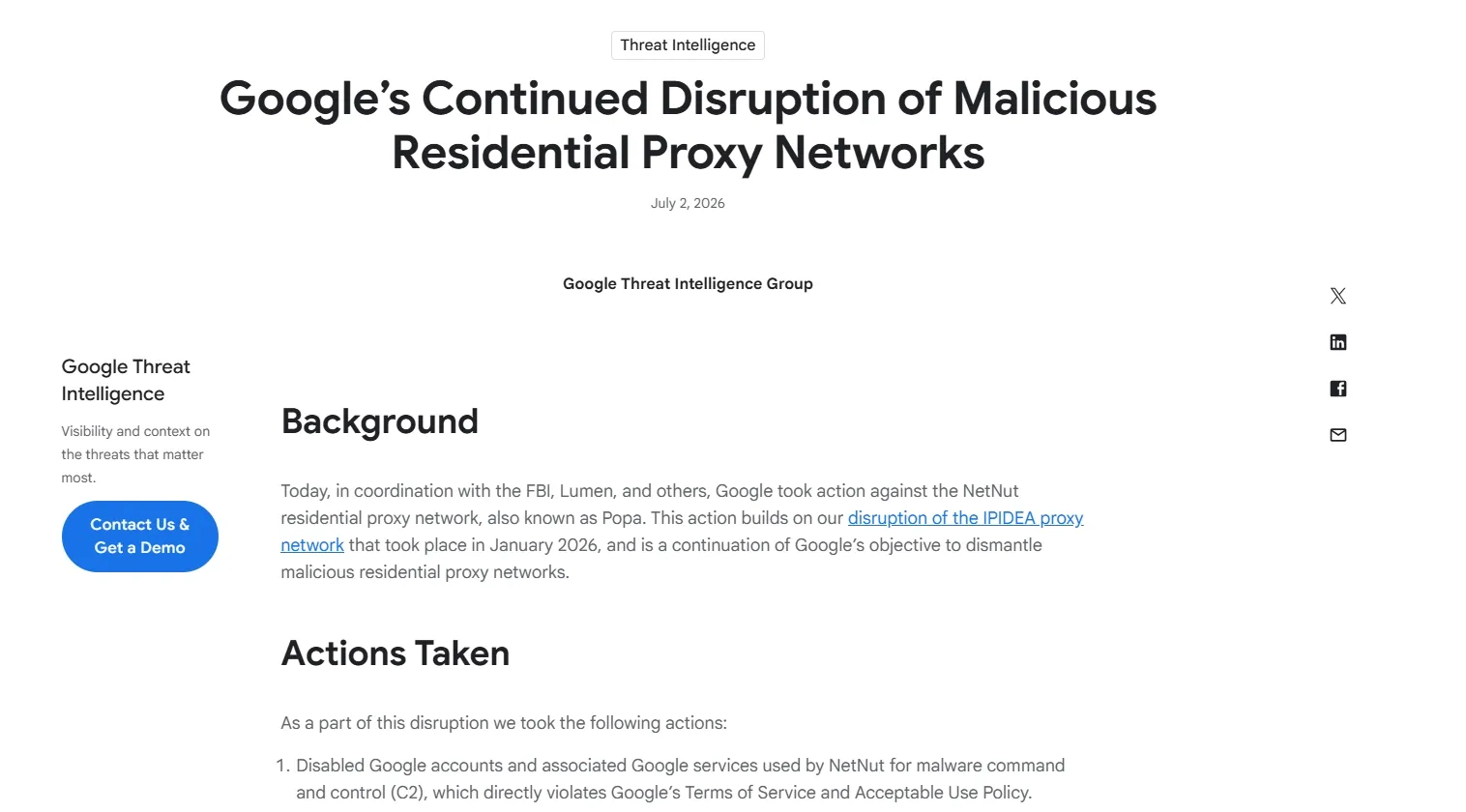 Google Threat Intelligence页面截图